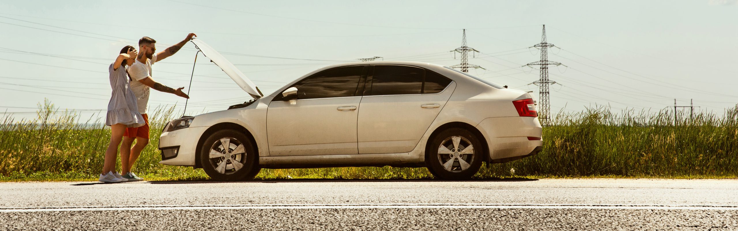 coche averiado en carretera